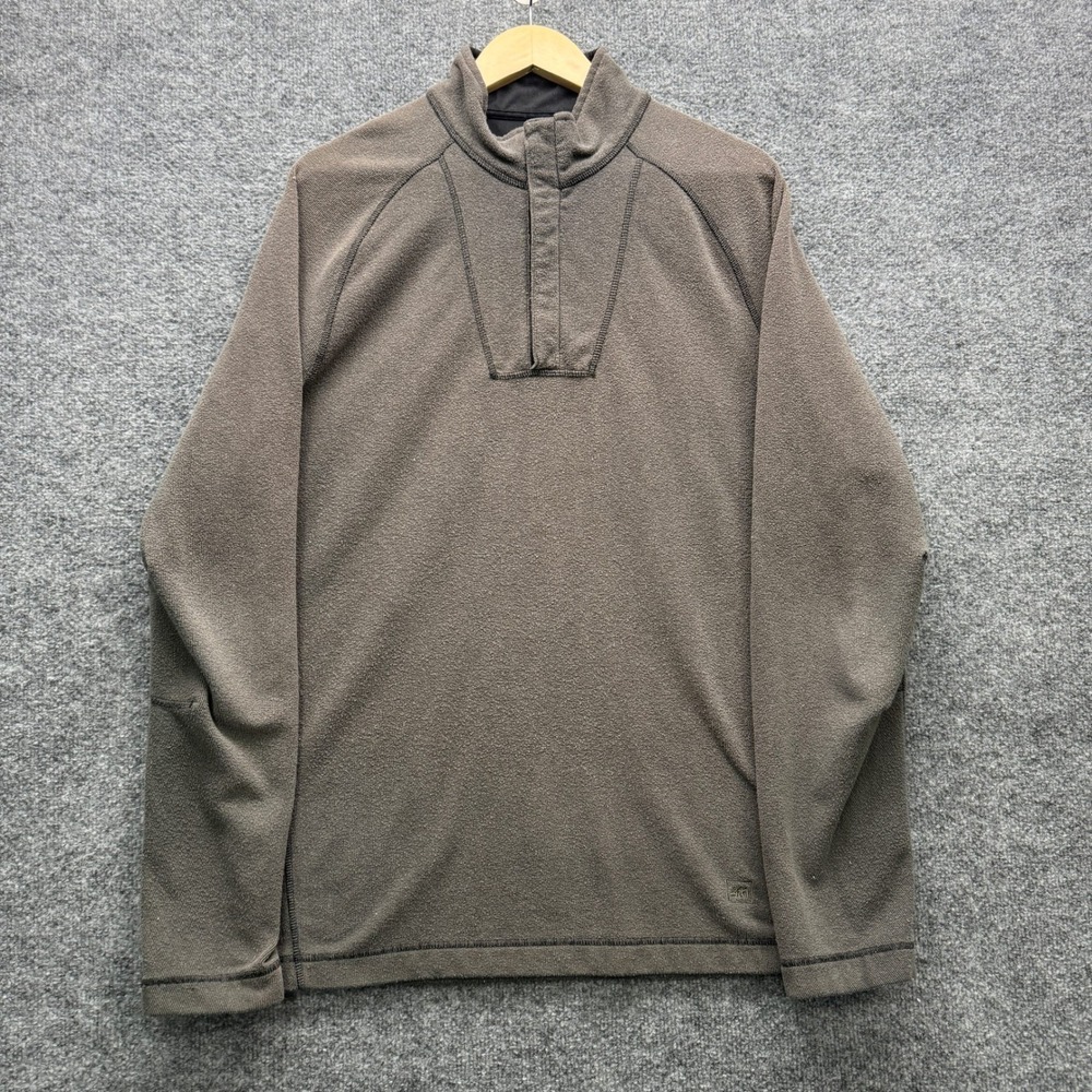 REI Fleece Quarter Zip Pullover Mens XL Brown Long Sleeve Outdoor Jacket